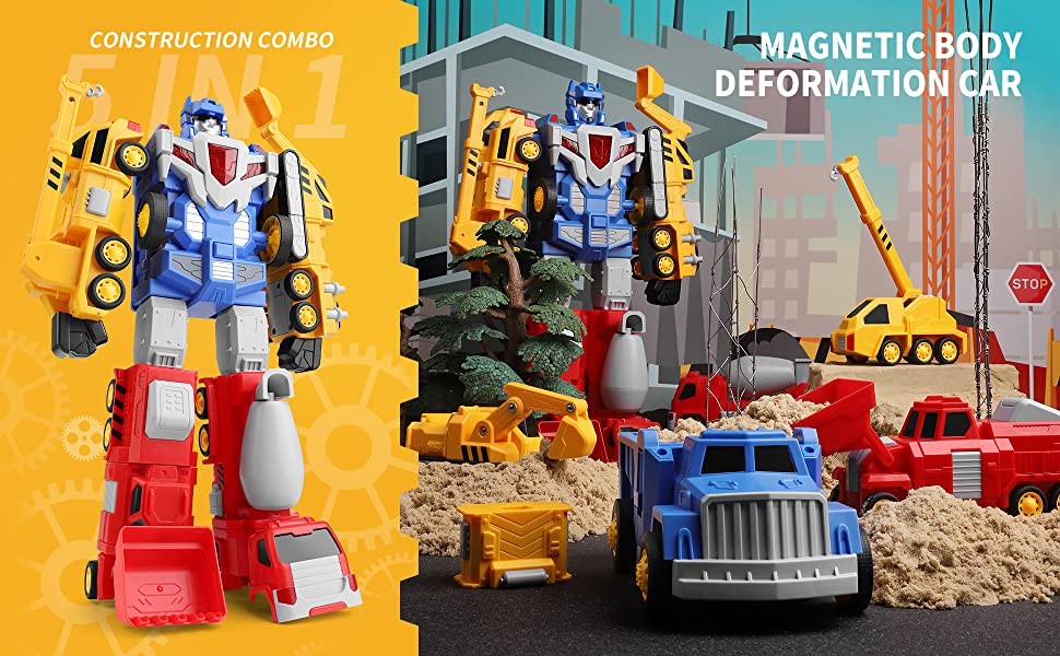 Construction Transform Robot Kids Toys Cars