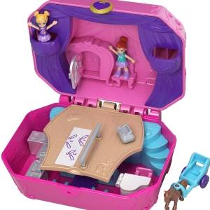 Polly Pocket Pocket World Tiny Twirlin’ Music Box with Surprise Reveals, Micro Dolls & Accessory  