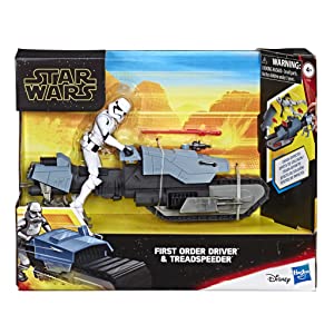 Star Wars Galaxy of Adventures First Order Driver and Treadspeeder 5-Inch Scale Figure and Vehicle