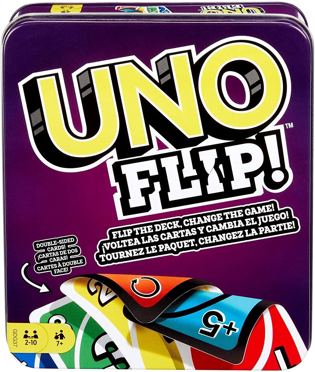 UNO FLIP! Family Card Game with 112 Cards in a Sturdy Storage Tin Makes a  Great Gift – Toys-Porter