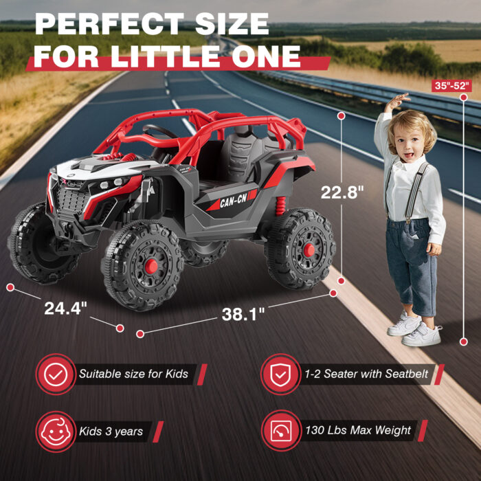 [Clearance] Ride on Car for Kids 24V Off-Road UTV Electric Vehicles with Remote Control - Image 9