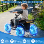 24V Kids ATV Quad 4 Wheeler Electric Ride on Car Age 3-8, 4WD, Spring Suspension, LED Lights, Bluetooth Music - Image 6