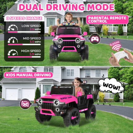 24V pink jeep - Dual Driving Mode