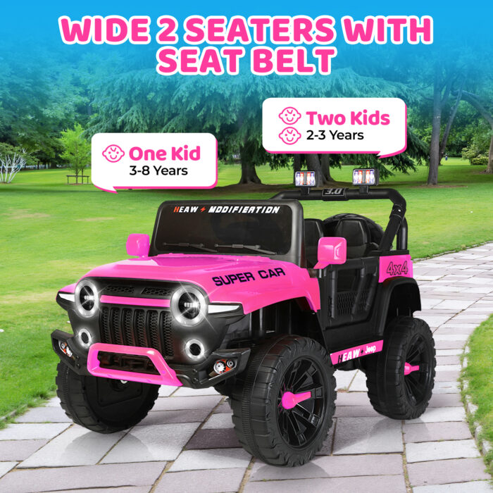 electric car for kids - wide 2 seaters with seat belt