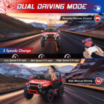 Spider Ride On Truck Car for Kids Electric UTV with Parental Remote Control, LED Lights, 3 Speeds - Image 3