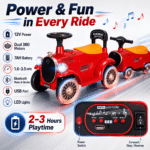 2-Seater Ride On Train Trackless, 12V Ride On Toy with Storage Seat, Music & LED Lights - Image 3