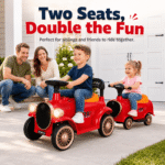 2-Seater Ride On Train Trackless, 12V Ride On Toy with Storage Seat, Music & LED Lights - Image 5