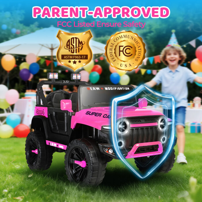 24V Ride On Truck Car for Kids UTV Electric Vehicle w/Parental Remote Control, Spring Suspension, LED Lights - Image 8