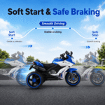 24V Kids Motorcycle 3 Wheels Electric Ride-On Toys for Ages 2-10, Dual 380W Motors - Image 7