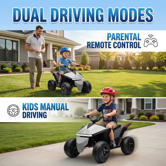 futuristic Tesla-style kids ATV