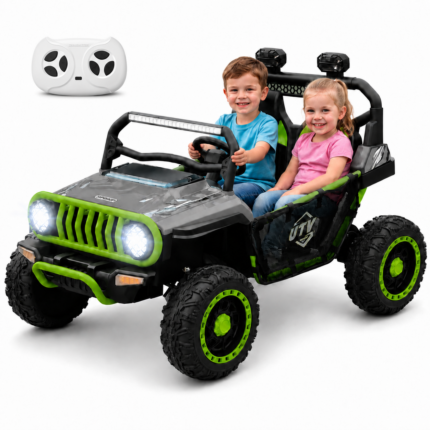 24V Ride On Jeep for Big Kids, 2 Seater Off Road UTV with 4WD Motor, Remote Control, 3 Speeds, Bluetooth Music, LED Light