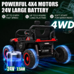 24V Ride On Jeep for Big Kids, 2 Seater Off Road UTV with 4WD Motor, Parent Remote, 3 Speeds, Bluetooth, LED Light - Image 2