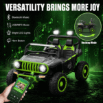 24V Ride On Jeep for Big Kids, 2 Seater Off Road UTV with 4WD Motor, Remote Control, 3 Speeds, Bluetooth Music, LED Light - Image 5