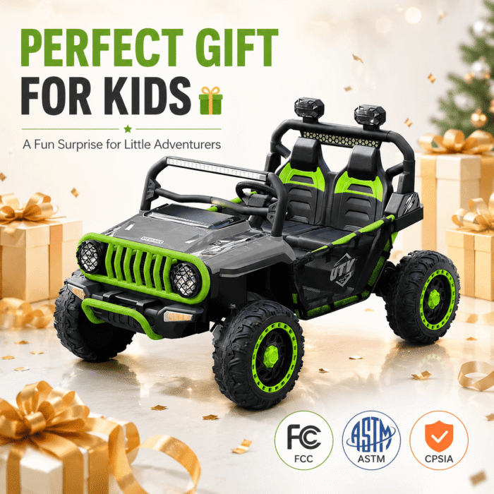 24V Ride On Jeep for Big Kids, 2 Seater Off Road UTV with 4WD Motor, Remote Control, 3 Speeds, Bluetooth Music, LED Light - Image 7