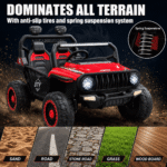 24V Ride On Jeep for Big Kids, 2 Seater Off Road UTV with 4WD Motor, Parent Remote, 3 Speeds, Bluetooth, LED Light - Image 5