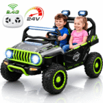 24V Ride on Toys for Big Kids, 2026 Upgraded 2 Seater XL 20" Seat Ride on UTV, 10AH 4WD Battery Powered,  5MPH Electric Car with Remote, 3 Speeds, Music Gift for Ages 3-8