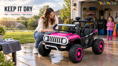 Can Kids' Ride-On Jeeps Get Wet? Rain, Sprinklers & Wet-Weather Guide