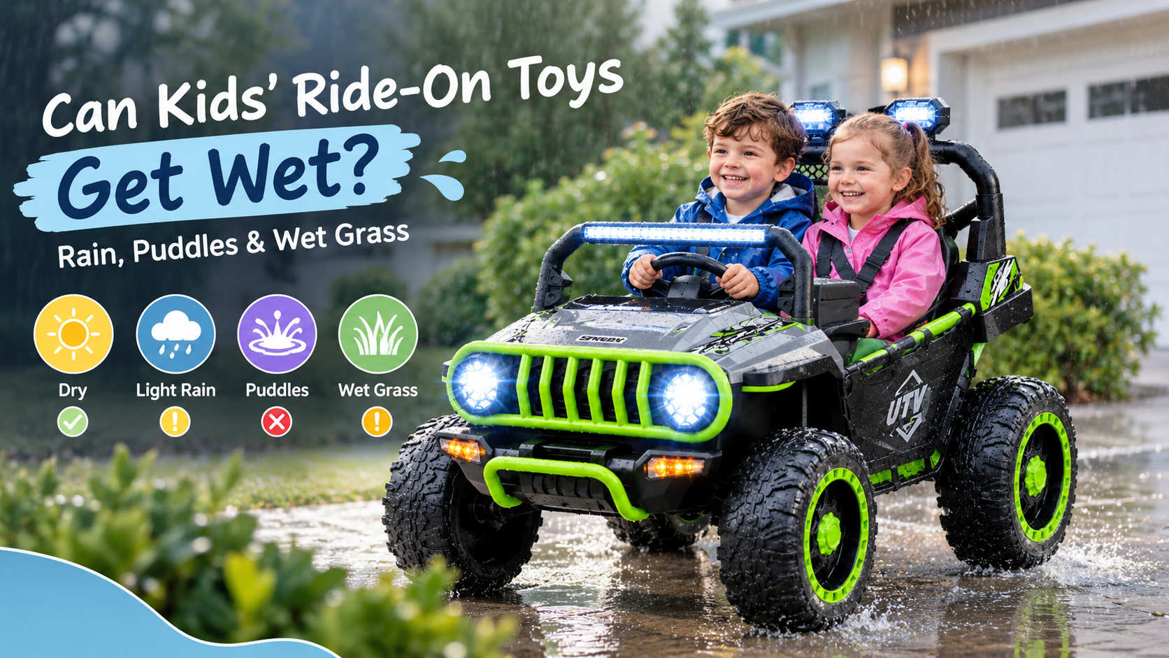 Can Kids' Ride-On Toys Get Wet? Rain, Puddles & Wet Grass